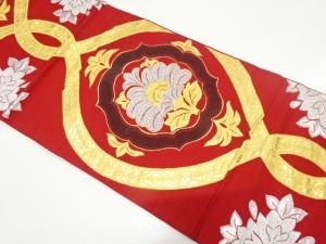 アンティーク　立涌に花模様織り出し袋帯（着用可）